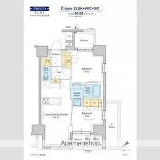 プラウドフラット西日暮里【8階】の間取り