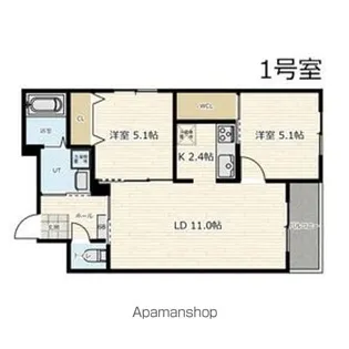URBAN FLATS 平岸Ⅰ【3階】の間取り