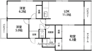 プリマビューネ【3階】の間取り