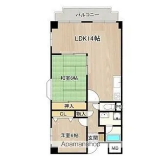グリーングラス久米田【3階】の間取り