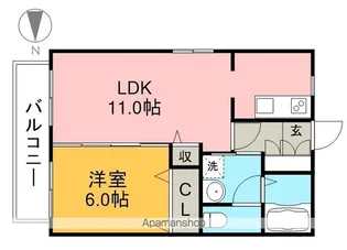 メゾンEYE A棟【2階】の間取り