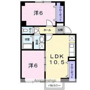 ウイステリアB【1階】の間取り