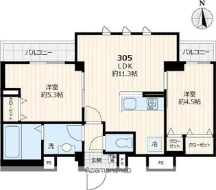 GRAND LOGEMENT グラン ロジュマン【305号室号室】の間取り