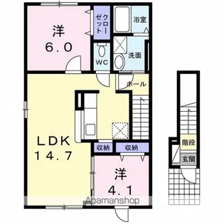 クレストール【2階】の間取り