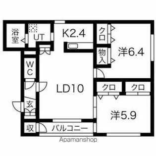 グランピア山の手【1階】の間取り