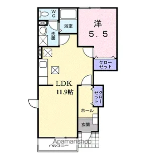 サニー・エクセレント B【1階】の間取り