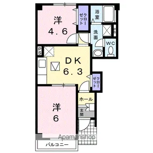 エレガンテ・パルコⅡ【1階】の間取り