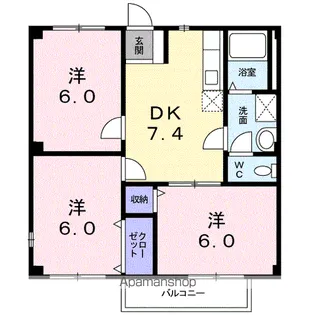 ニューシティ塩田町B【1階】の間取り