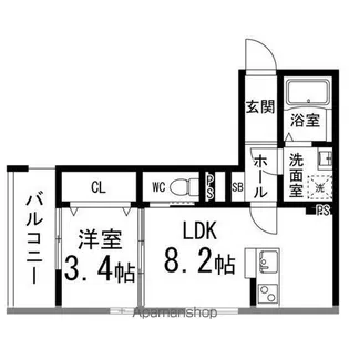 ソラリス泉ヶ丘【103号室】の間取り