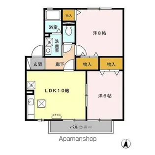 セジュール ラフィネ AB【1階】の間取り