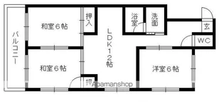 川北マンション【3階】の間取り