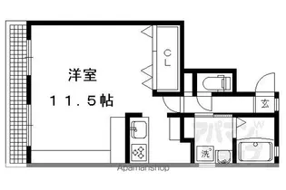 ハイツ福田【1B号室】の間取り