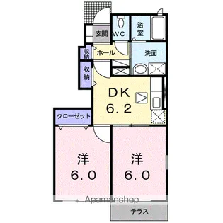 マロンハイツA【1階】の間取り