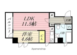 スタジオフラット鶴見中央【3-A号室】の間取り