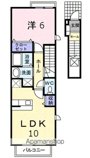 カルム ガーデン Ⅰ【2階】の間取り
