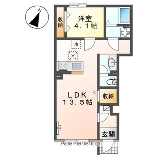 アジュール(日高市武蔵高萩 アパートⅡ期工事)【1階】の間取り