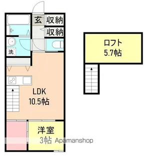 1LDKの間取り画像