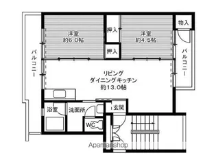 ビレッジハウス笹川17号棟【301号室】の間取り