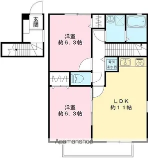 ジュヴィエ壱番館【201号室号室】の間取り