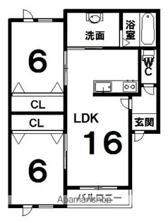 BAOBABとてっぽ通【203号室】の間取り