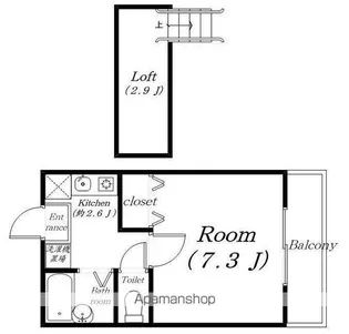 センターウイング【223号室】の間取り
