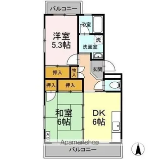 リヴェースふたせ【4階】の間取り