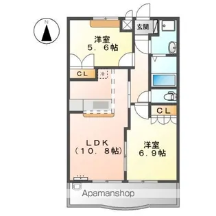 エスパートヴィル【2階】の間取り
