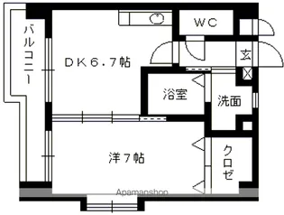 シャトナール城南Ⅱ【603号室】の間取り
