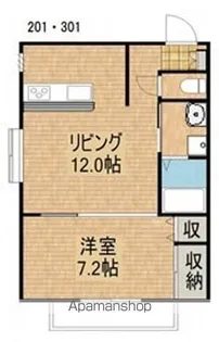 アヴァンセ八幡【201号室】の間取り