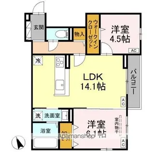 パル・リアン【1階】の間取り