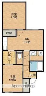 上島コモンコートA棟【1階】の間取り