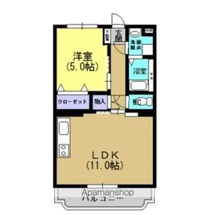 ヒルズ西伊敷B棟【302号室】の間取り