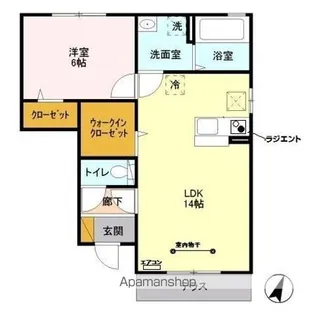タウンハウス ロエアス D【1階】の間取り