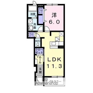 ミドルリアサニー【1階】の間取り