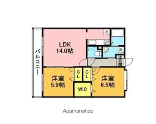 福岡県福岡市博多区立花寺2丁目【マンション】の間取り