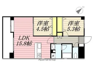 グランシャリオ高宮東【302号室】の間取り