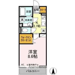カーサココルン B棟【3階】の間取り