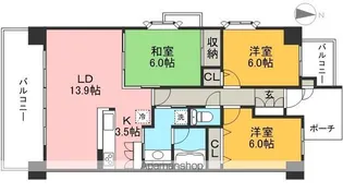 ビ・ウェル吉田町【2階】の間取り