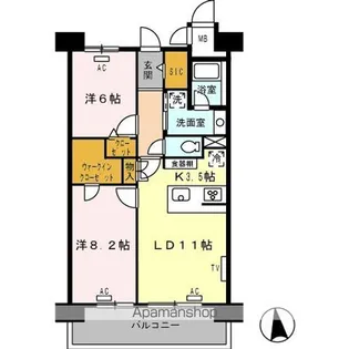 ロイヤルパークス西新井【11階】の間取り