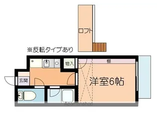 アップルハウス稲荷町【B102号室】の間取り