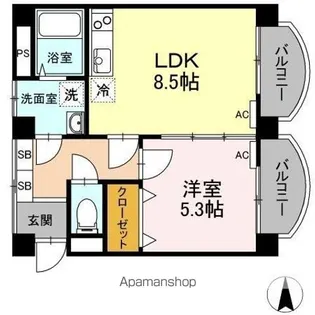レジデンス石井【3階】の間取り