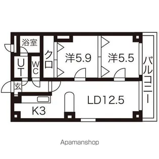 サントアリオデ平岸【4階】の間取り