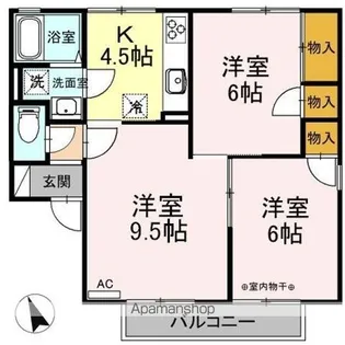 メゾンラシュレ AB【2階】の間取り