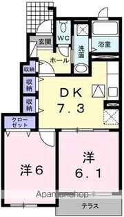 ソレイユ ドゥ F【1階】の間取り