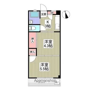 豊島マンション【2階】の間取り