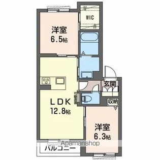 シェノン川崎【102号室】の間取り