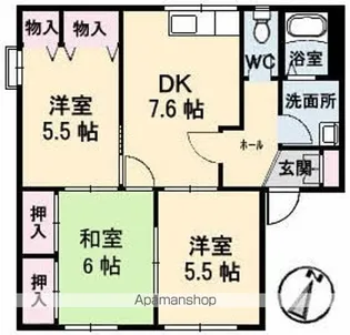 ディアスTANAKAB棟【1階】の間取り