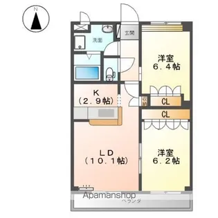 ファミリーコンフォート【202号室】の間取り