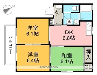 アメニティ朝倉 A棟【1階】の間取り