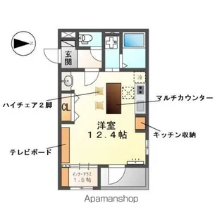 トウリ ルームズ【1階】の間取り